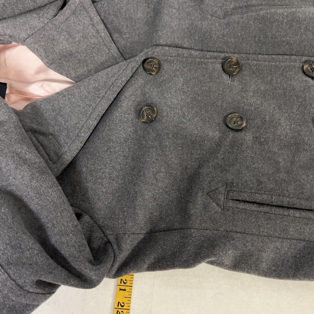 Gap Gray Wool Pea Coat Double Breasted Jacket Medium - Picture 8 of 8
